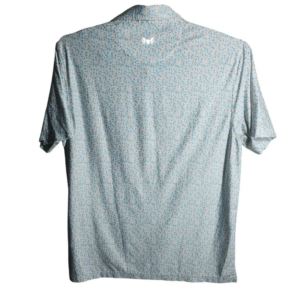 Hickey Freeman Mens Polo Shirt M/M Desert Cactus Print Short‎ Sleeve Golf